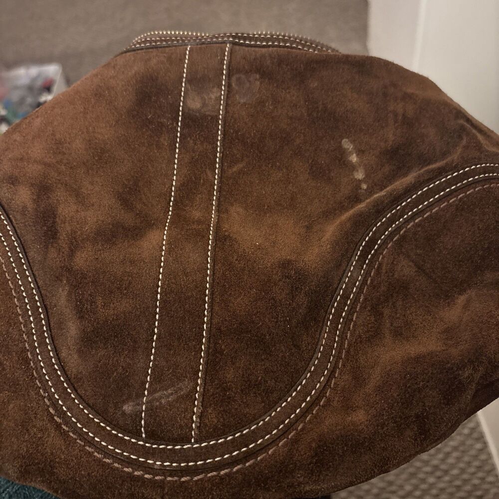 Vtg COACH Suede Soho Hobo Purse Brown Leather Handbag Crescent Y2K - Picture 10 of 12
